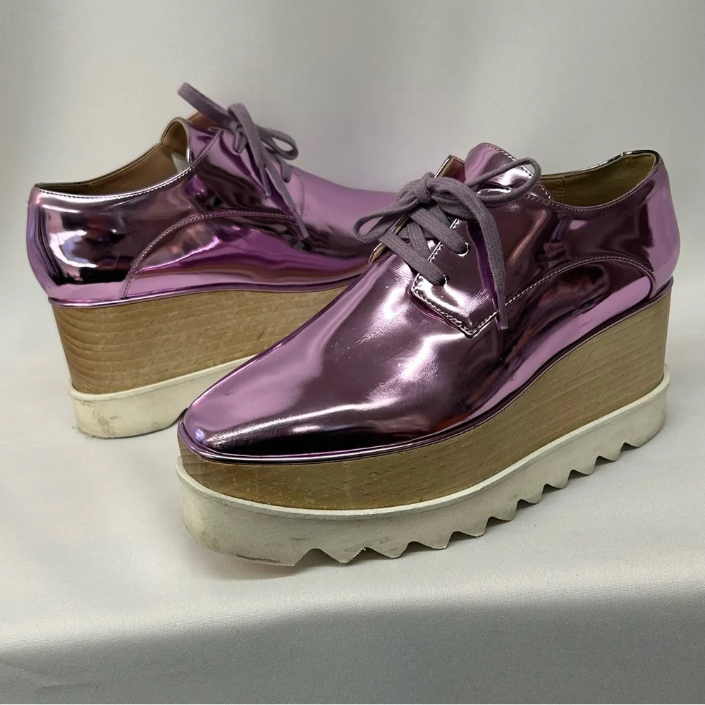 Stella McCartney Elyse Metallic Pink Platform Size 8 / 38 - Picture 14 of 15